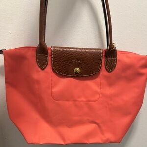 Coral Pink Longchamp Tote